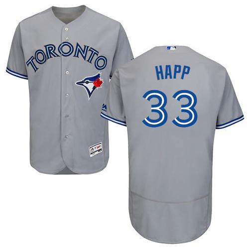 Blue Jays #33 J.A. Happ Grey Flexbase Authentic Collection Stitched MLB Jersey Blue Jays #33 J.A. Happ Grey Flexbase Authentic Collection Stitched MLB Jersey