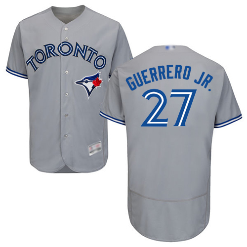 Blue Jays #27 Vladimir Guerrero Jr. Grey Flexbase Authentic Collection Stitched MLB Jersey Blue Jays #27 Vladimir Guerrero Jr. Grey Flexbase Authentic Collection Stitched MLB Jersey