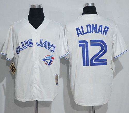 Blue Jays #12 Roberto Alomar White Cooperstown Throwback Stitched MLB Jersey Blue Jays #12 Roberto Alomar White Cooperstown Throwback Stitched MLB Jersey