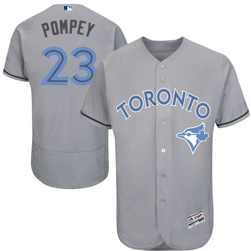 Blue Jays #23 Dalton Pompey Grey Flexbase Authentic Collection Father's Day Stitched MLB Jersey Blue Jays #23 Dalton Pompey Grey Flexbase Authentic Collection Father's Day Stitched MLB Jersey