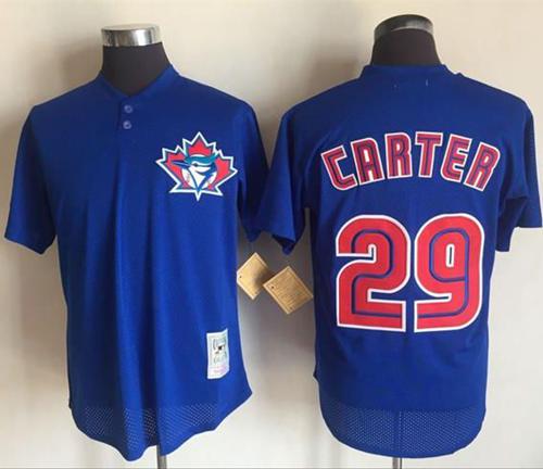 Mitchell And Ness 1997 Blue Jays #29 Joe Carter Blue Throwback Stitched MLB Jersey Mitchell And Ness 1997 Blue Jays #29 Joe Carter Blue Throwback Stitched MLB Jersey