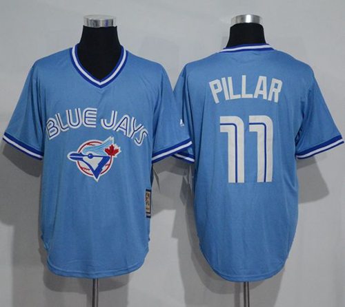 Blue Jays #11 Kevin Pillar Light Blue Cooperstown Throwback Stitched MLB Jersey Blue Jays #11 Kevin Pillar Light Blue Cooperstown Throwback Stitched MLB Jersey