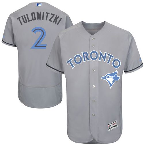 Blue Jays #2 Troy Tulowitzki Grey Flexbase Authentic Collection Father's Day Stitched MLB Jersey Blue Jays #2 Troy Tulowitzki Grey Flexbase Authentic Collection Father's Day Stitched MLB Jersey