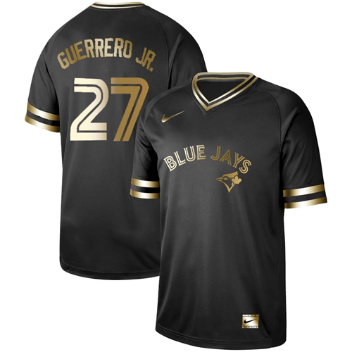 Nike Blue Jays #27 Vladimir Guerrero Jr. Black Gold Authentic Stitched MLB Jersey