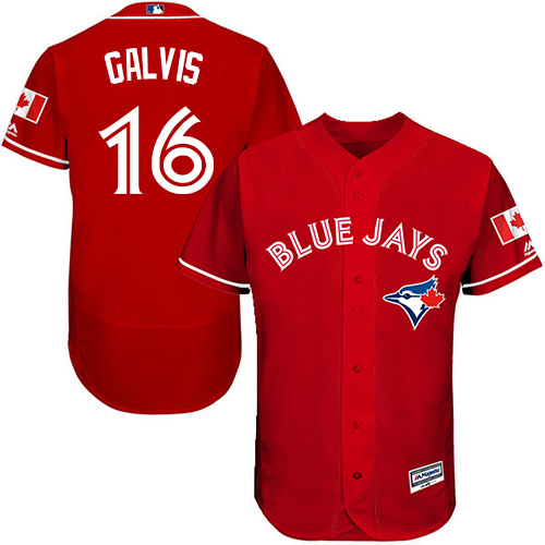 Blue Jays #16 Freddy Galvis Red Flexbase Authentic Collection Canada Day Stitched MLB Jersey Blue Jays #16 Freddy Galvis Red Flexbase Authentic Collection Canada Day Stitched MLB Jersey