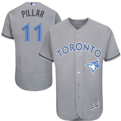 Blue Jays #11 Kevin Pillar Grey Flexbase Authentic Collection Father's Day Stitched MLB Jersey Blue Jays #11 Kevin Pillar Grey Flexbase Authentic Collection Father's Day Stitched MLB Jersey