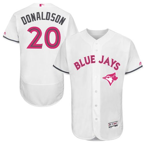 Blue Jays #20 Josh Donaldson White Flexbase Authentic Collection Mother's Day Stitched MLB Jersey Blue Jays #20 Josh Donaldson White Flexbase Authentic Collection Mother's Day Stitched MLB Jersey