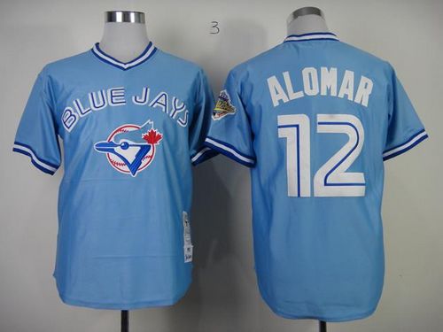 Mitchell And Ness 1993 Blue Jays #12 Roberto Alomar Blue Stitched MLB Throwback Jersey Mitchell And Ness 1993 Blue Jays #12 Roberto Alomar Blue Stitched MLB Throwback Jersey