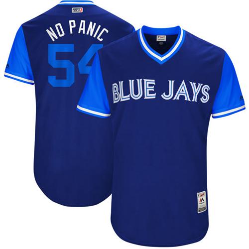 Blue Jays #54 Roberto Osuna Navy "No Panic" Players Weekend Authentic Stitched MLB Jersey Blue Jays #54 Roberto Osuna Navy "No Panic" Players Weekend Authentic Stitched MLB Jersey