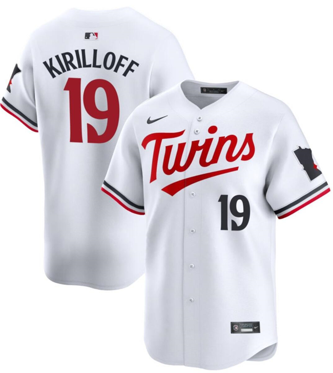 Men's Minnesota Twins #19 Alex Kirilloff White 2024 Home Limited Stitched Baseball Jersey Men's Minnesota Twins #19 Alex Kirilloff White 2024 Home Limited Stitched Baseball Jersey