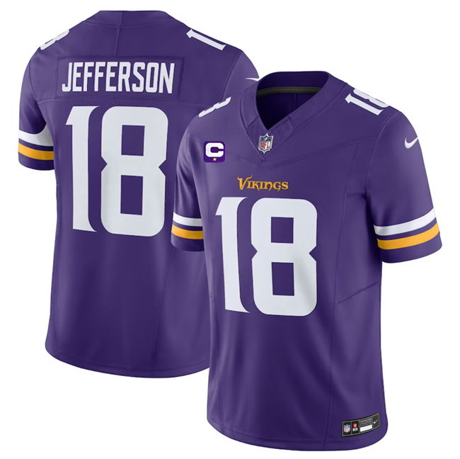 Men's Minnesota Vikings #18 Justin Jefferson Purple 2023 F.U.S.E. With 1-Star C Patch Vapor Untouchable Limited Stitched Jersey Men's Minnesota Vikings #18 Justin Jefferson Purple 2023 F.U.S.E. With 1-Star C Patch Vapor Untouchable Limited Stitched Jersey