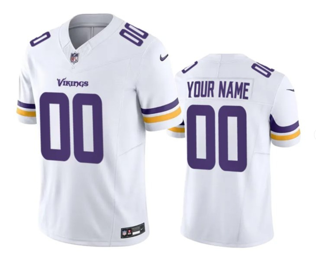Men's Minnesota Vikings Active Player Custom White 2023 F.U.S.E. Vapor Limited Stitched Football Jersey