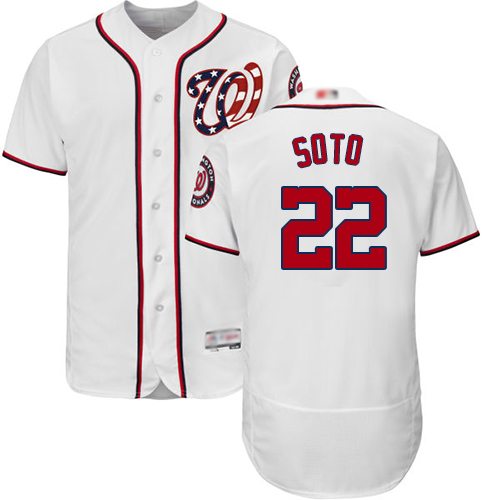 Nationals #22 Juan Soto White Flexbase Authentic Collection Stitched MLB Jersey Nationals #22 Juan Soto White Flexbase Authentic Collection Stitched MLB Jersey