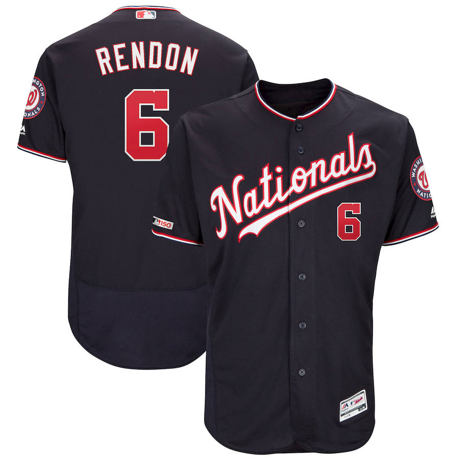 Washington Nationals Custom Majestic Alternate Authentic Collection Flex Base Player Jersey Navy