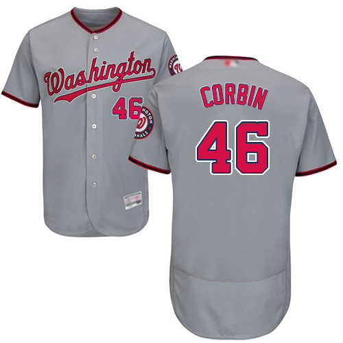 Nationals #46 Patrick Corbin Grey Flexbase Authentic Collection Stitched MLB Jersey Nationals #46 Patrick Corbin Grey Flexbase Authentic Collection Stitched MLB Jersey