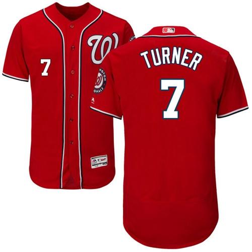 Nationals #7 Trea Turner Red Flexbase Authentic Collection Stitched MLB Jersey Nationals #7 Trea Turner Red Flexbase Authentic Collection Stitched MLB Jersey