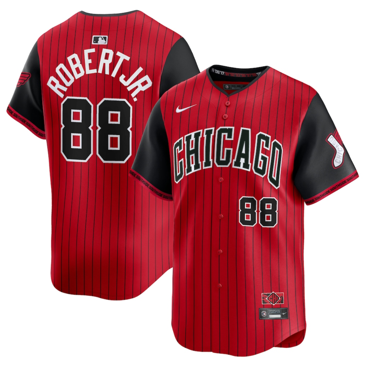 Men's Chicago White Sox #88 Luis Robert Jr. Red/Black 2025 City Connect Limited Stitched Baseball Jersey Men's Chicago White Sox #88 Luis Robert Jr. Red/Black 2025 City Connect Limited Stitched Baseball Jersey