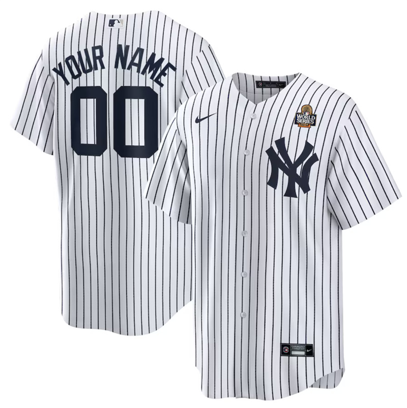 Men's New York Yankees Active Player Custom White 2024 World Series Cool Base Stitched Baseball Jersey Men's New York Yankees Active Player Custom White 2024 World Series Cool Base Stitched Baseball Jersey
