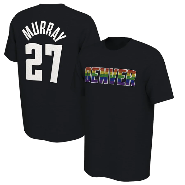 Men's Denver Nuggets #27 Jamal Murray Black Name & Number T-Shirt Men's Denver Nuggets #27 Jamal Murray Black Name & Number T-Shirt