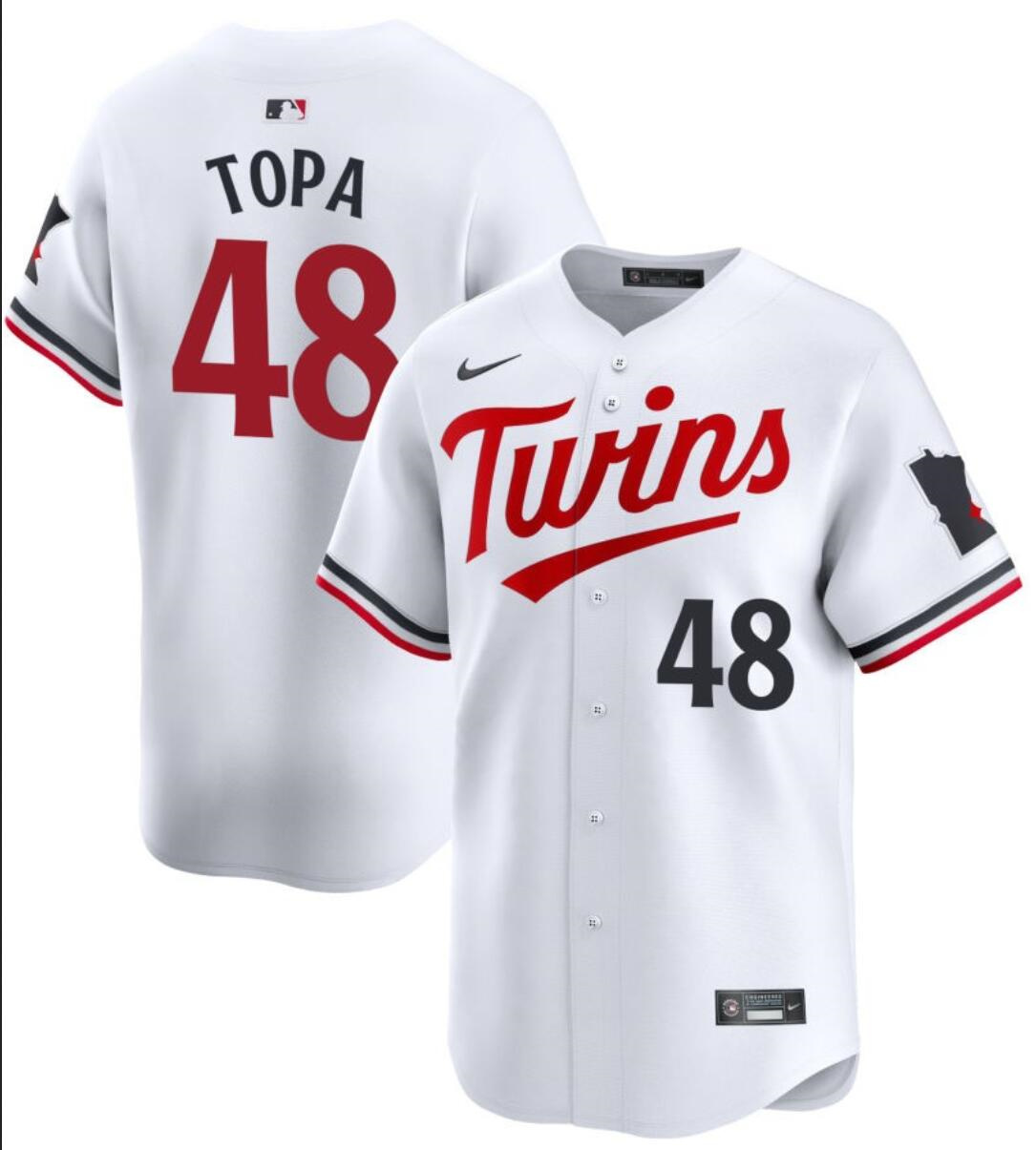 Men's Minnesota Twins #48 Justin Topa White 2024 Home Limited Cool Base Stitched Baseball Jersey Men's Minnesota Twins #48 Justin Topa White 2024 Home Limited Cool Base Stitched Baseball Jersey