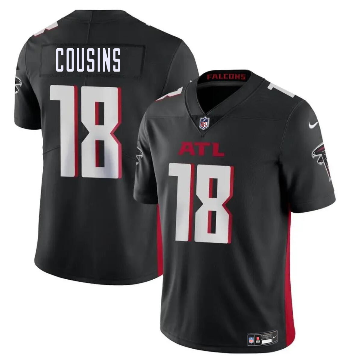 Men's Atlanta Falcons #18 Kirk Cousins Black Vapor Untouchable Limited Stitched Football Jersey Men's Atlanta Falcons #18 Kirk Cousins Black Vapor Untouchable Limited Stitched Football Jersey