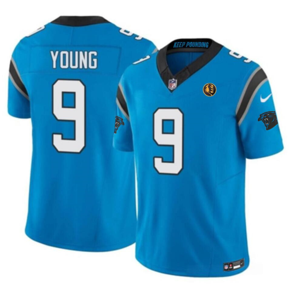 Men's Carolina Panthers #9 Bryce Young Blue 2023 F.U.S.E. With John Madden Patch Vapor Untouchable Stitched Football Jersey Men's Carolina Panthers #9 Bryce Young Blue 2023 F.U.S.E. With John Madden Patch Vapor Untouchable Stitched Football Jersey
