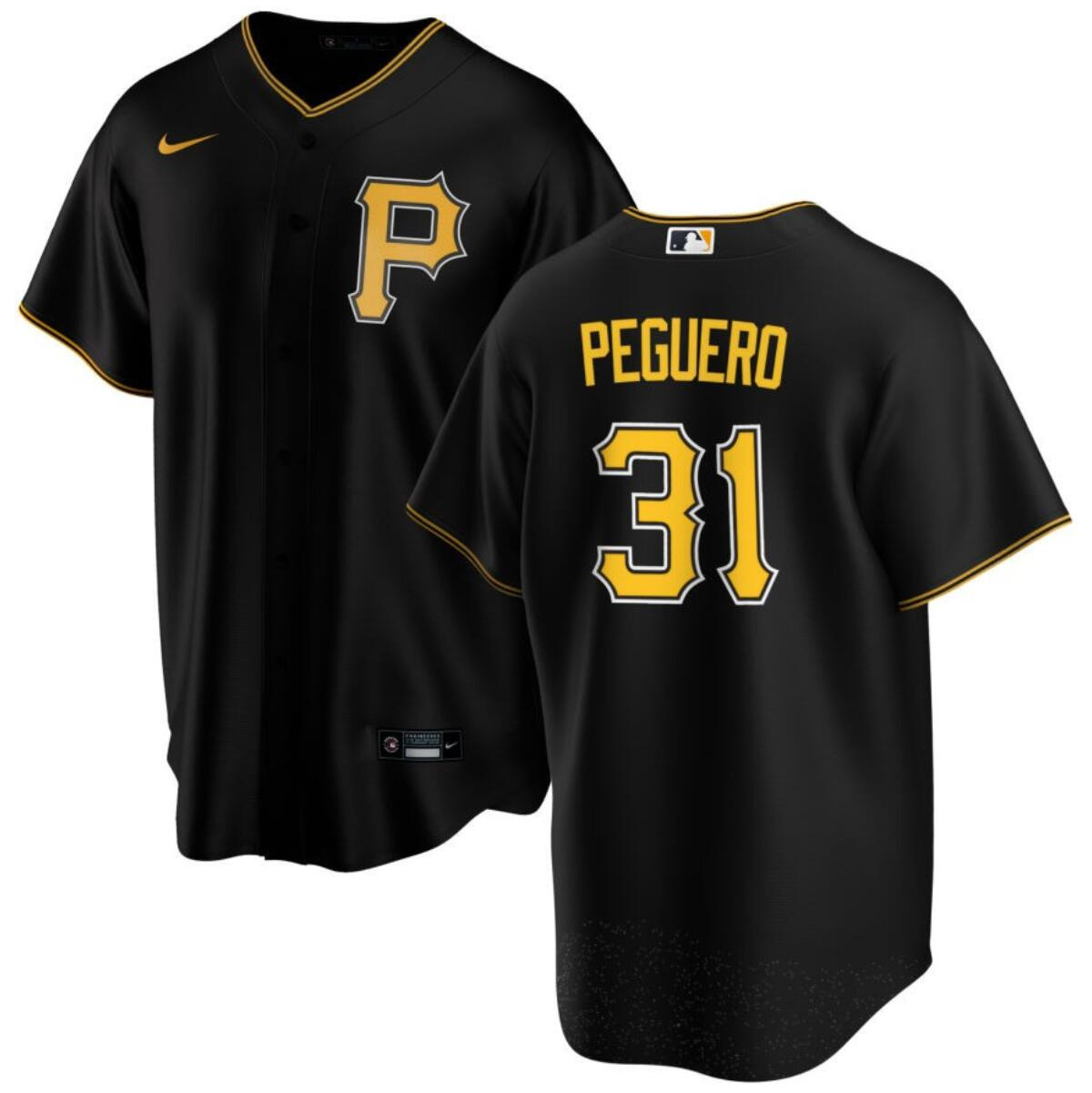 Men's Pittsburgh Pirates #31 Liover Peguero Black Cool Base Stitched Baseball Jersey Men's Pittsburgh Pirates #31 Liover Peguero Black Cool Base Stitched Baseball Jersey
