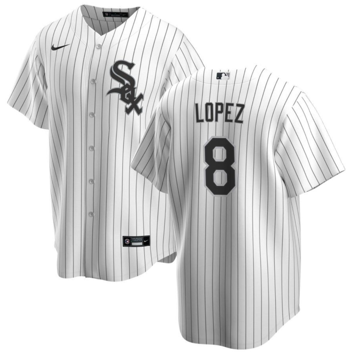 Men's Chicago White Sox #8 Nicky Lopez White Cool Base Stitched Jersey Men's Chicago White Sox #8 Nicky Lopez White Cool Base Stitched Jersey