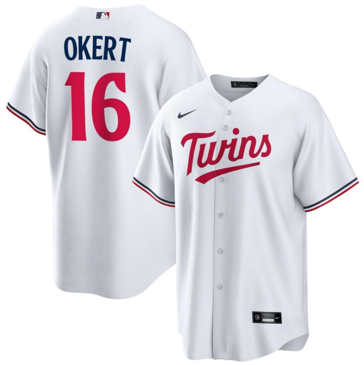 Men's Minnesota Twins #16 Steven Okert White Cool Base Stitched Baseball Jersey Men's Minnesota Twins #16 Steven Okert White Cool Base Stitched Baseball Jersey