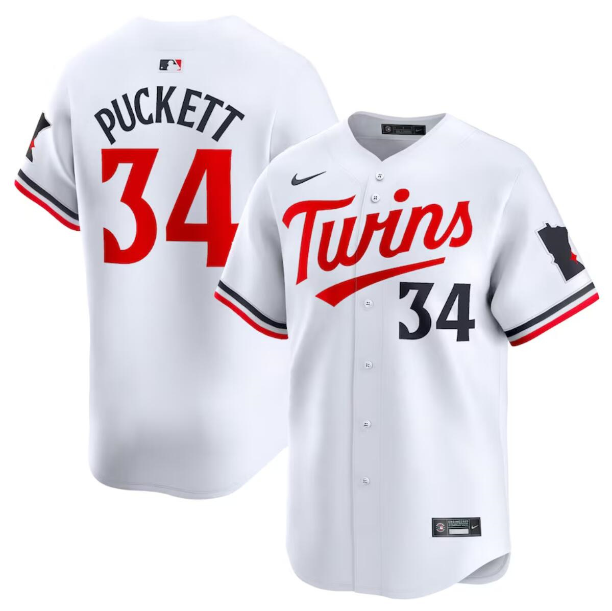 Men's Minnesota Twins #34 Kirby Puckett White 2024 Home Limited Cool Base Stitched Baseball Jersey Men's Minnesota Twins #34 Kirby Puckett White 2024 Home Limited Cool Base Stitched Baseball Jersey