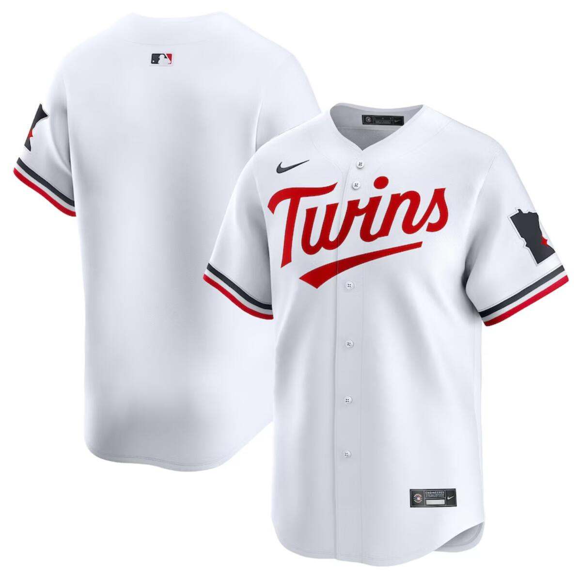 Men's Minnesota Twins Blank White 2024 Home Limited Cool Base Stitched Baseball Jersey Men's Minnesota Twins Blank White 2024 Home Limited Cool Base Stitched Baseball Jersey
