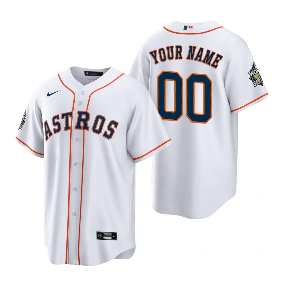 Men's Houston Astros Customized White 2022 World Series Home Stitched Baseball Jersey Men's Houston Astros Customized White 2022 World Series Home Stitched Baseball Jersey