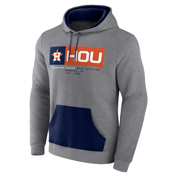 Men's Houston Astros Heathered Gray Iconic Steppin Up Fleece Pullover Hoodie Men's Houston Astros Heathered Gray Iconic Steppin Up Fleece Pullover Hoodie