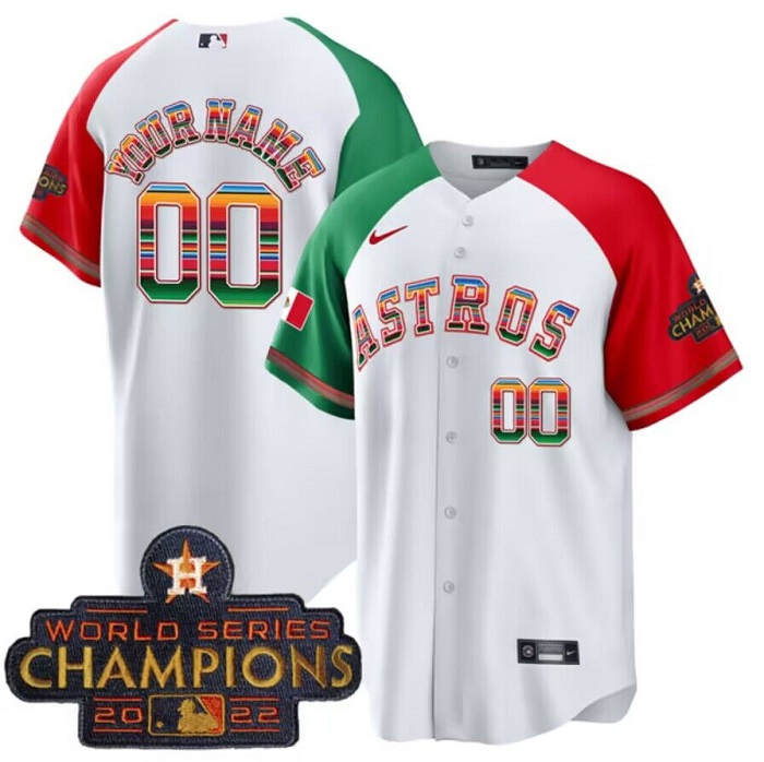 Men's Houston Astros Active Player Custom White Mexico With World Serise Champions Patch Cool Base Stitched Baseball Jersey Men's Houston Astros Active Player Custom White Mexico With World Serise Champions Patch Cool Base Stitched Baseball Jersey