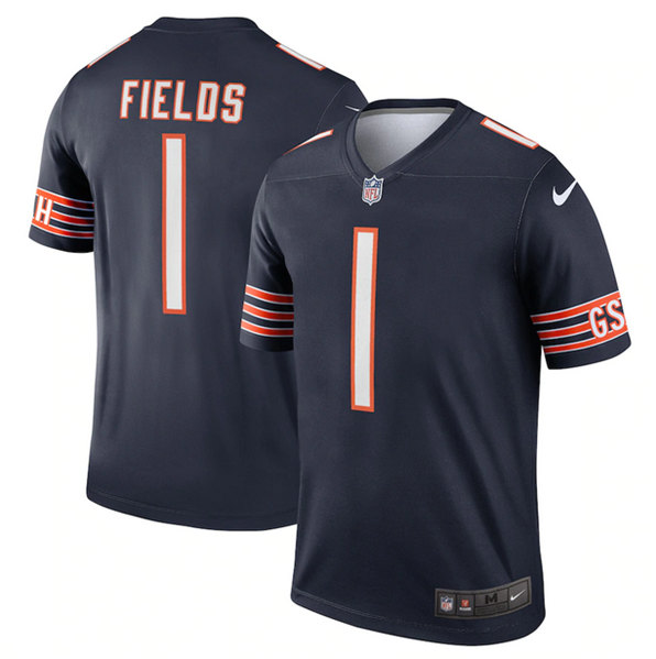 Men's Chicago Bears #1 Justin Fields Navy Stitched Football Jersey Men's Chicago Bears #1 Justin Fields Navy Stitched Football Jersey