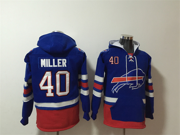 Men's Buffalo Bills #40 Von Miller Royal Ageless Must-Have Lace-Up Pullover Hoodie Men's Buffalo Bills #40 Von Miller Royal Ageless Must-Have Lace-Up Pullover Hoodie