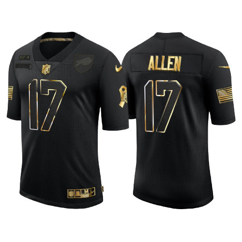 Men's Buffalo Bills ACTIVE PLAYER Custom Black Gold Salute to Service Limited Stitched Jersey Men's Buffalo Bills ACTIVE PLAYER Custom Black Gold Salute to Service Limited Stitched Jersey