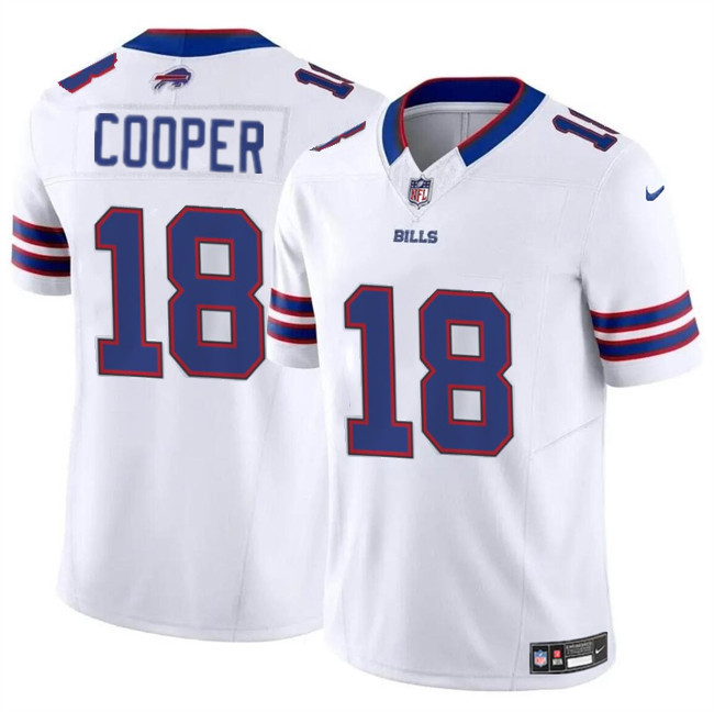 Men's Buffalo Bills #18 Amari Cooper White 2024 F.U.S.E. Vapor Untouchable Limited Stitched Football Jersey Men's Buffalo Bills #18 Amari Cooper White 2024 F.U.S.E. Vapor Untouchable Limited Stitched Football Jersey