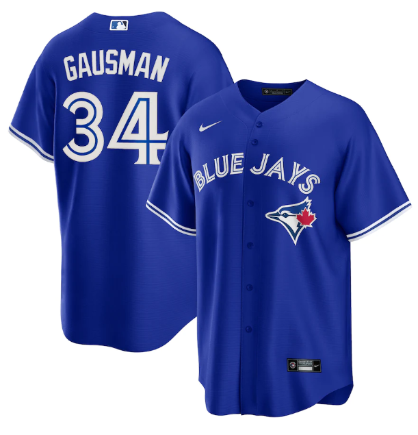 Men's Toronto Blue Jays #34 Kevin Gausman Royal Cool Base Stitched Jersey