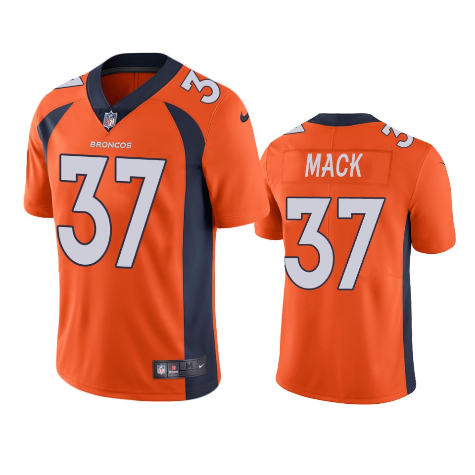 Men's Denver Broncos #37 Marlon Mack Orange Vapor Untouchable Stitched Jersey Men's Denver Broncos #37 Marlon Mack Orange Vapor Untouchable Stitched Jersey