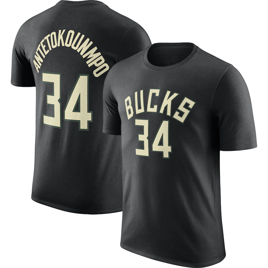 Men's Milwaukee Bucks #34 Giannis Antetokounmpo Black 2022/23 Statement Edition Long Sleeve T-Shirt