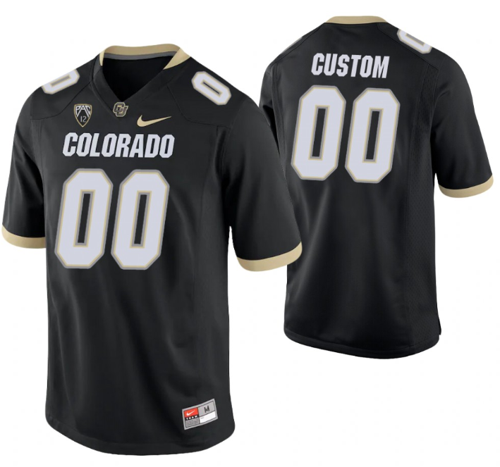 Men's Colorado Buffaloes Custom Black College Football Stitched Game Jersey Men's Colorado Buffaloes Custom Black College Football Stitched Game Jersey