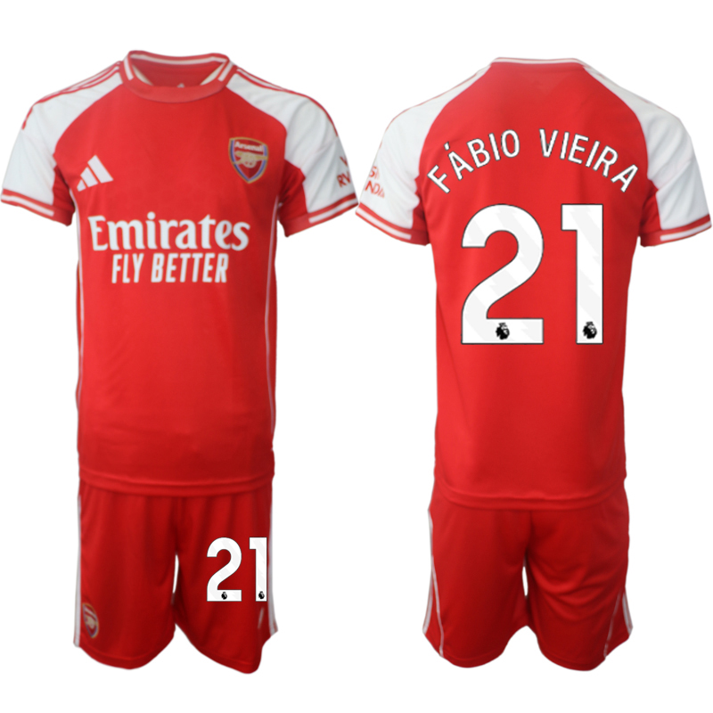 Men's Arsenal F.C #21 Fábio Vieira Red 2025 Home Soccer Jersey Suit Men's Arsenal F.C #21 Fábio Vieira Red 2025 Home Soccer Jersey Suit