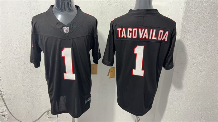 Men's Atlanta Falcons #1 Tua Tagovailoa Black F.U.S.E. Vapor Untouchable Limited Stitched Football Jersey