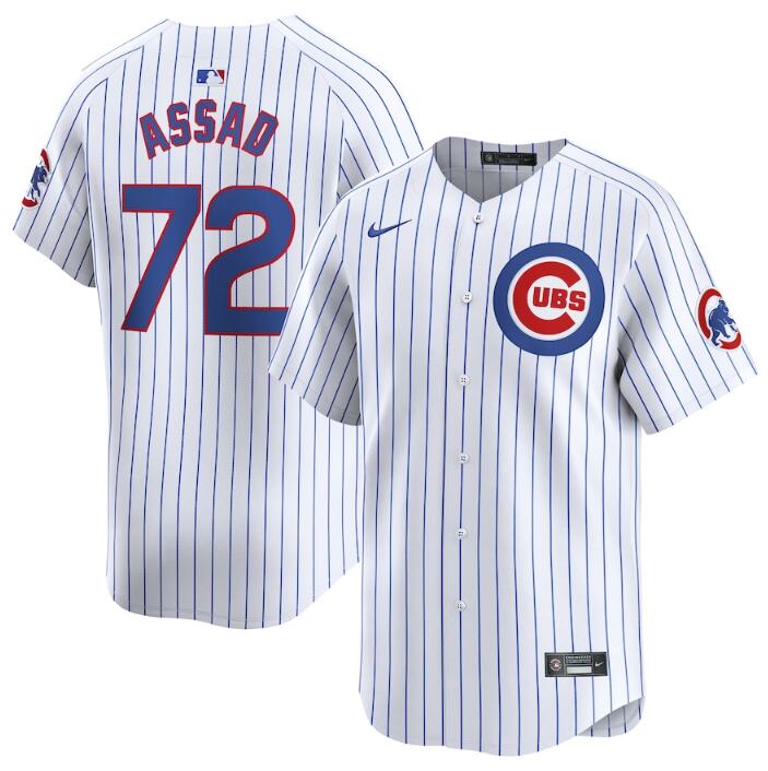 Men's Chicago Cubs #72 Javier Assad White 2024 Home Limited Stitched Baseball Jersey Men's Chicago Cubs #72 Javier Assad White 2024 Home Limited Stitched Baseball Jersey