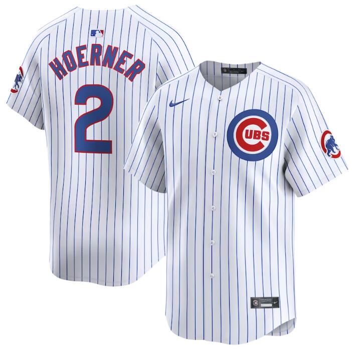 Men's Chicago Cubs #2 Nico Hoerner White 2024 Home Limited Stitched Baseball Jersey Men's Chicago Cubs #2 Nico Hoerner White 2024 Home Limited Stitched Baseball Jersey