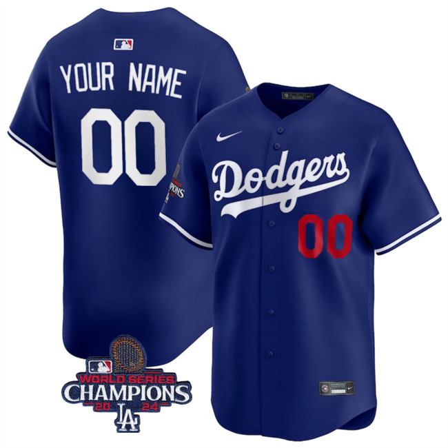 Men's Los Angeles Dodgers Customized Royal 2024 World Series Champions Alternate Limited Stitched Baseball Jersey Men's Los Angeles Dodgers Customized Royal 2024 World Series Champions Alternate Limited Stitched Baseball Jersey