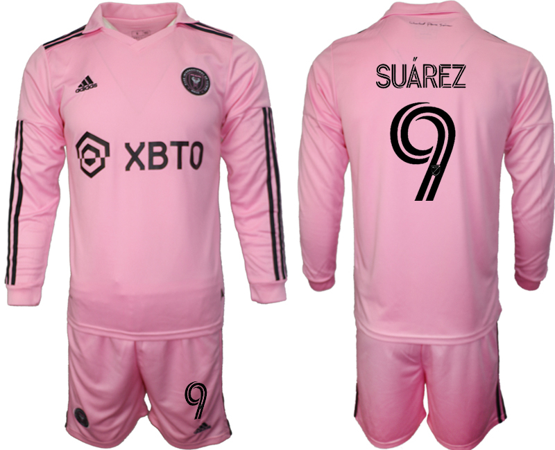 Men's Inter Miami CF #9 Luis Suárez 2023/24 Pink Home Soccer Jersey Suit Men's Inter Miami CF #9 Luis Suárez 2023/24 Pink Home Soccer Jersey Suit