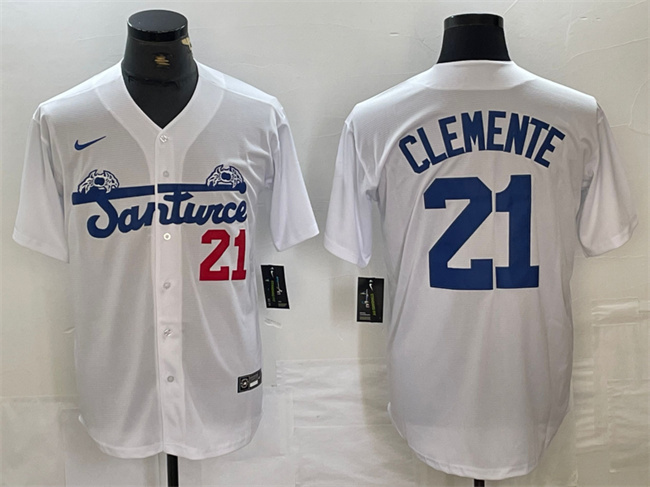 Men's Santurce Crabbers #21 Roberto Clemente White Cool Base Stitched Baseball Jersey Men's Santurce Crabbers #21 Roberto Clemente White Cool Base Stitched Baseball Jersey