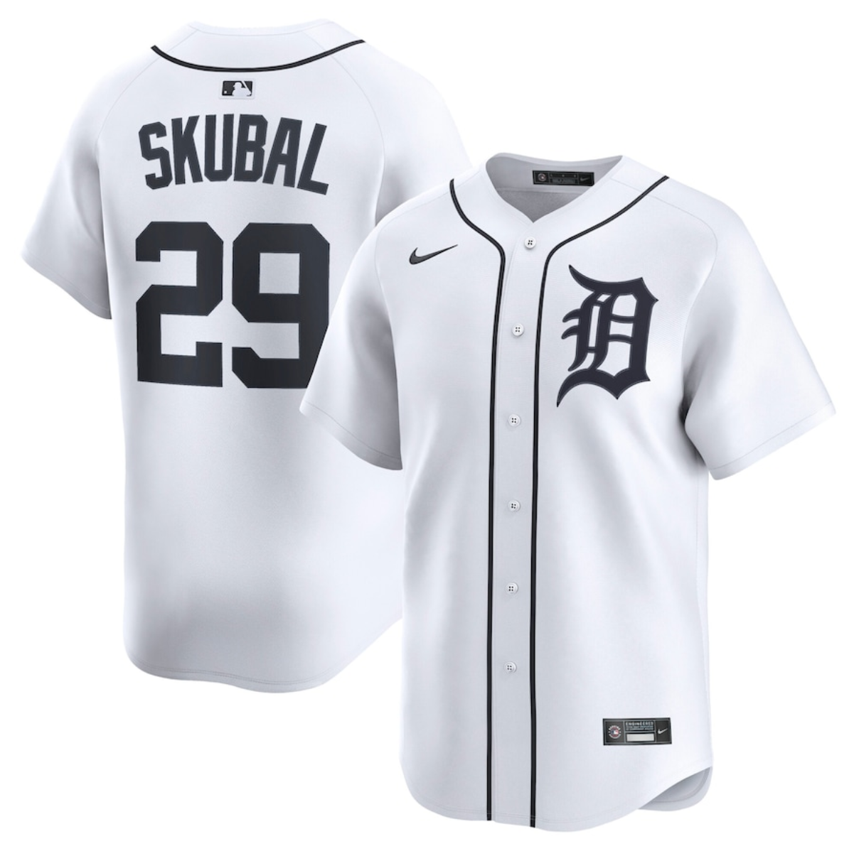 Men's Detroit Tigers #29 Tarik Skubal White 2024 Home Limited Stitched Baseball Jersey Men's Detroit Tigers #29 Tarik Skubal White 2024 Home Limited Stitched Baseball Jersey